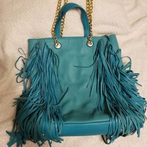 Turquoise Fringe Purse